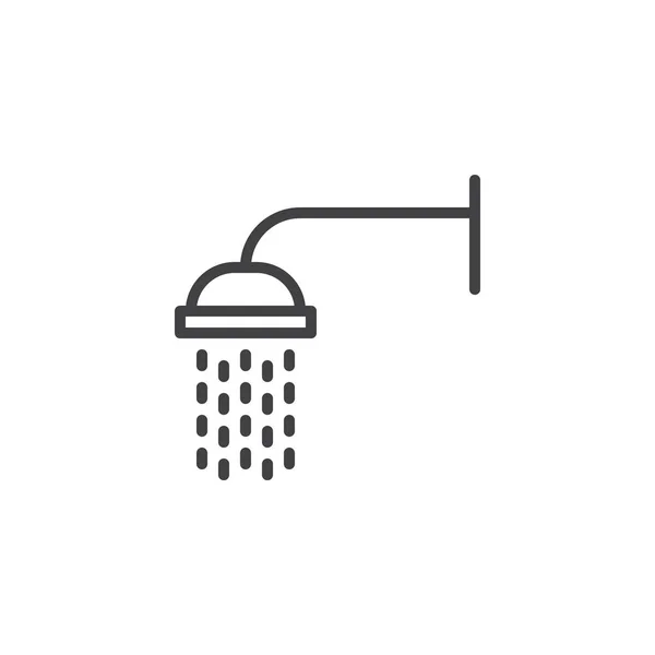 淋浴与水滴轮廓图标 — 图库矢量图片