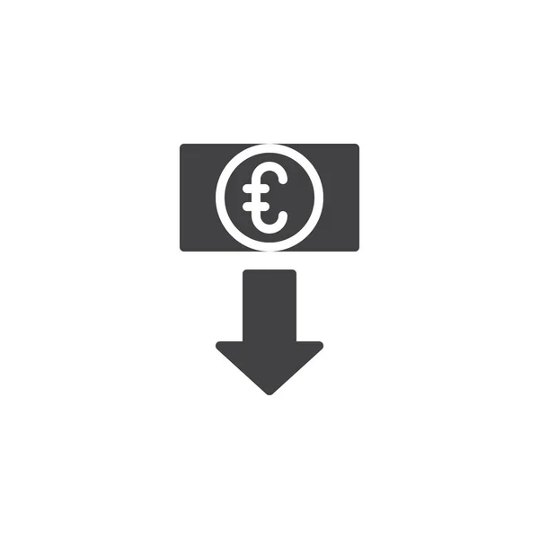 Euro icône vectorielle de taux de change — Image vectorielle