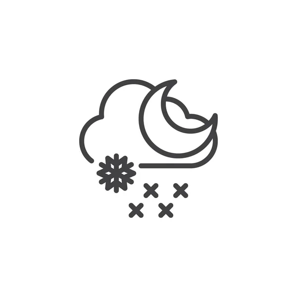 Wolke mit Schnee und Mondeskizze — Stockvektor