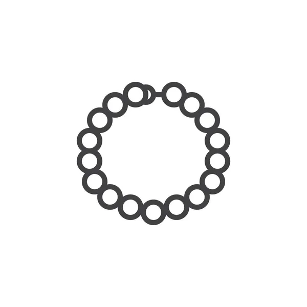 Pearls bracelet outline icon — Stock Vector