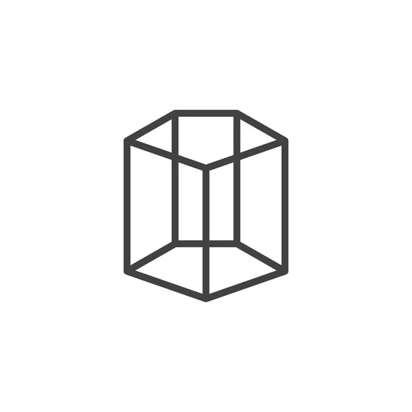 Pentagonal silindir geometrik şekil anahat simgesini — Stok Vektör