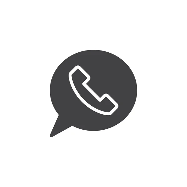 Speech bubble with phone handset vector icon — Stock Vector