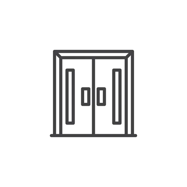 Gesloten deuren overzichts pictogram — Stockvector
