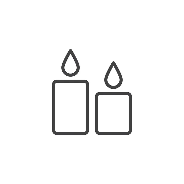 Ícone de contorno de duas velas — Vetor de Stock