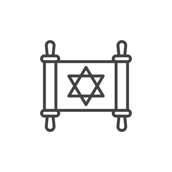 Jewish torah outline icon — Stock Vector