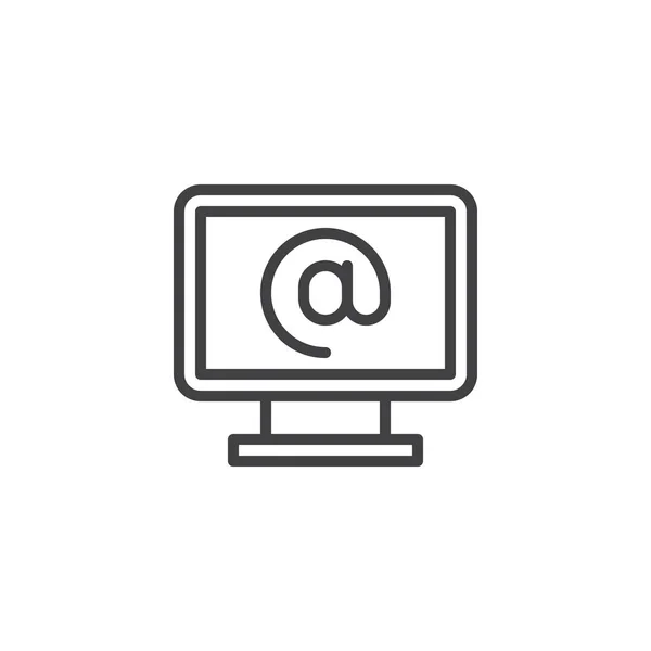 Umrisssymbol für E-Mail-Desktop — Stockvektor