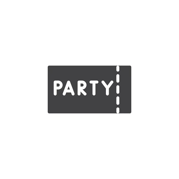 Partij ticket vector pictogram — Stockvector