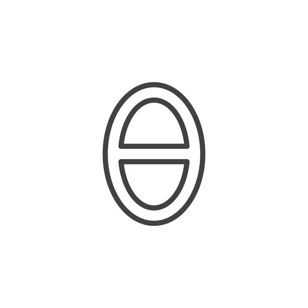 Icono de esquema de letra theta — Vector de stock
