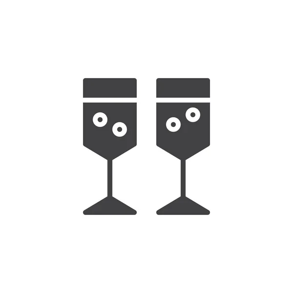 Champagner-Glas-Vektor-Symbol — Stockvektor