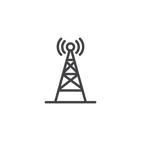 Icono de contorno inalámbrico de antena de radio — Vector de stock