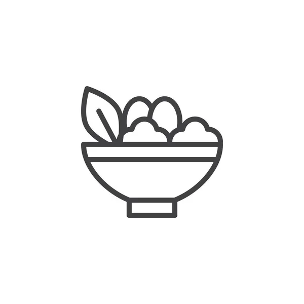 Піктограма контуру тарілки салату — стоковий вектор