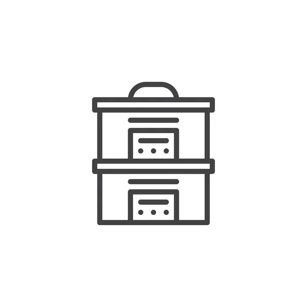 Cuisine vapeur cuisinière icône contour — Image vectorielle