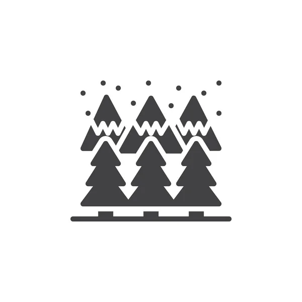 Zimní horské lesní vektorové ikony — Stockový vektor