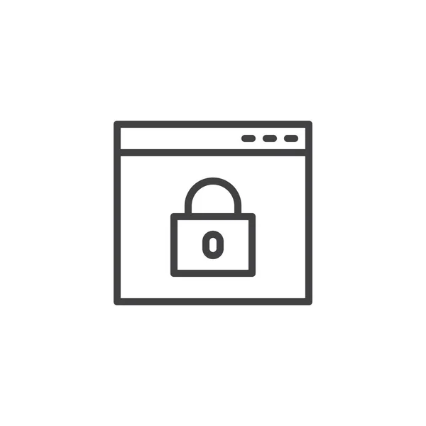 Web security outline icon — Stock Vector