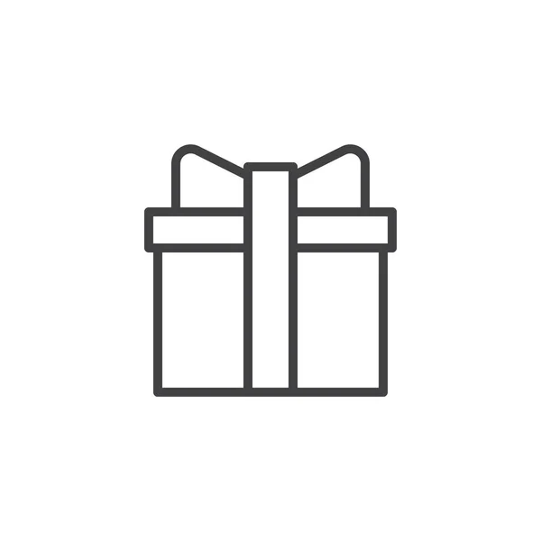 Noel hediye kutusu anahat simgesini — Stok Vektör
