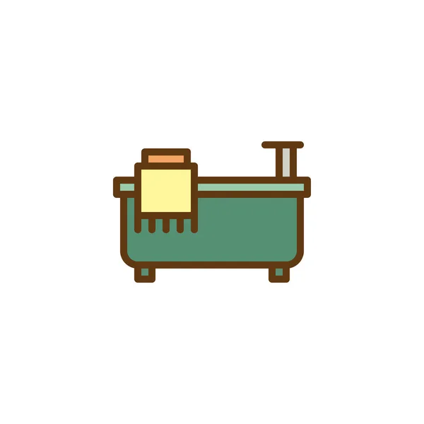 Banho banho preenchido ícone contorno —  Vetores de Stock