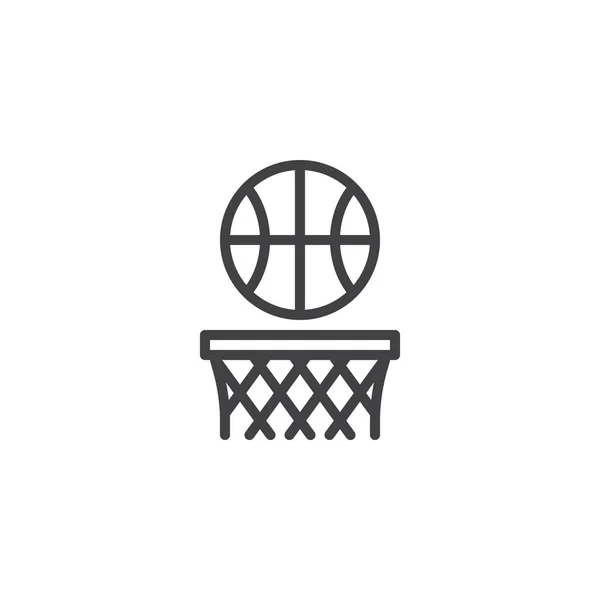 Basket ball outline icon — Stock Vector