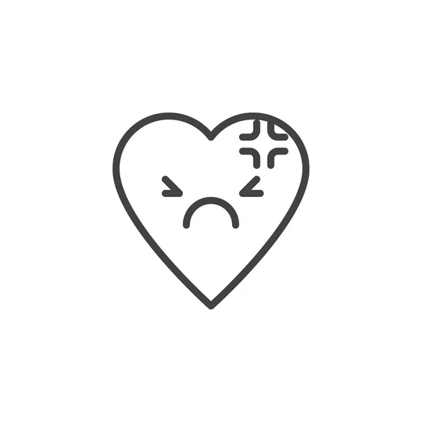 Mal di testa faccina emoticon icona contorno — Vettoriale Stock
