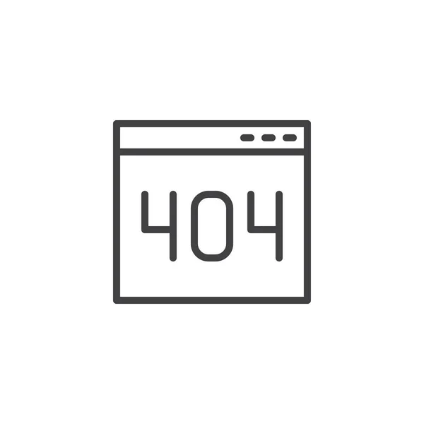 404 hata sayfası anahat simgesi — Stok Vektör