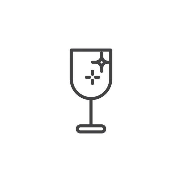 Champagne glas overzicht pictogram — Stockvector