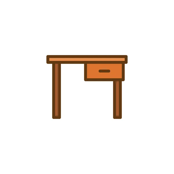 Muebles mesa gabinete línea vector signo — Vector de stock