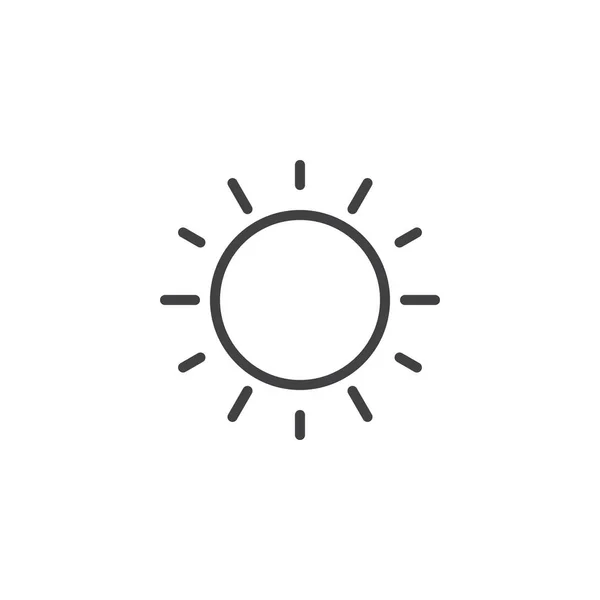 Icono de contorno brillante del sol — Vector de stock