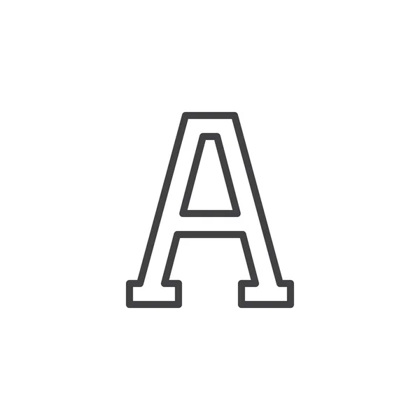 Піктограма контуру літери Альфа — стоковий вектор