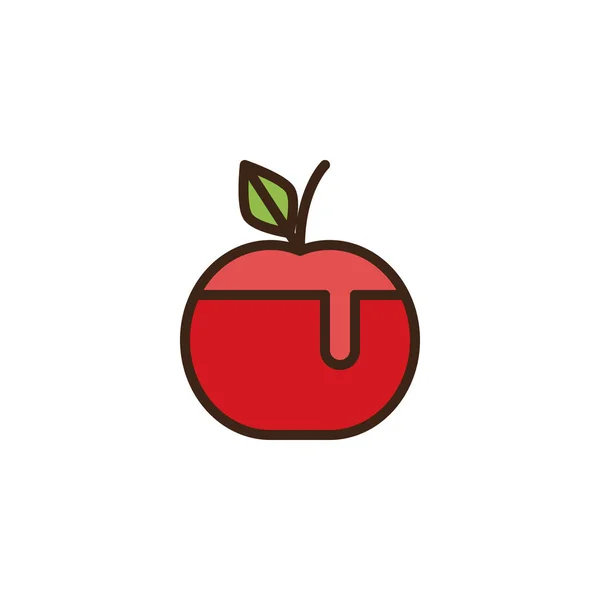 Honung äpple fylld kontur-ikonen — Stock vektor