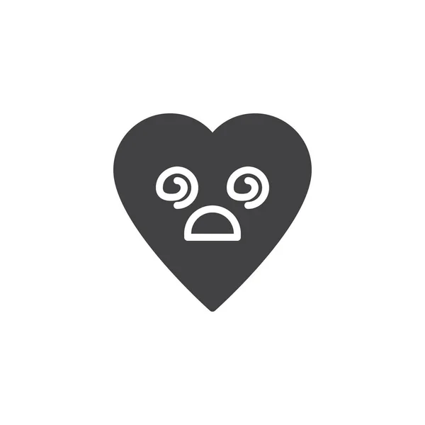 Duizelig gezicht emoticon vector pictogram — Stockvector