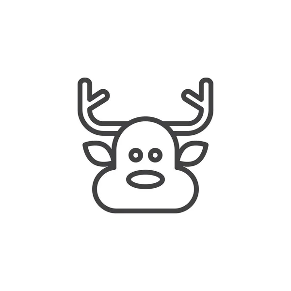 Vánoce jelen hlavy osnovy ikona — Stockový vektor