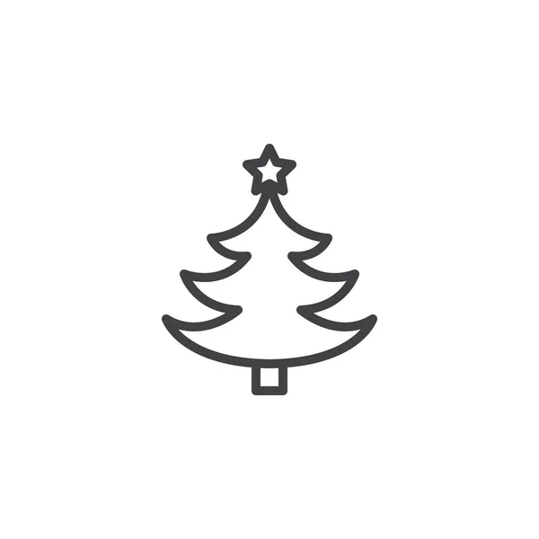 Décoration arbre de Noël icône contour — Image vectorielle