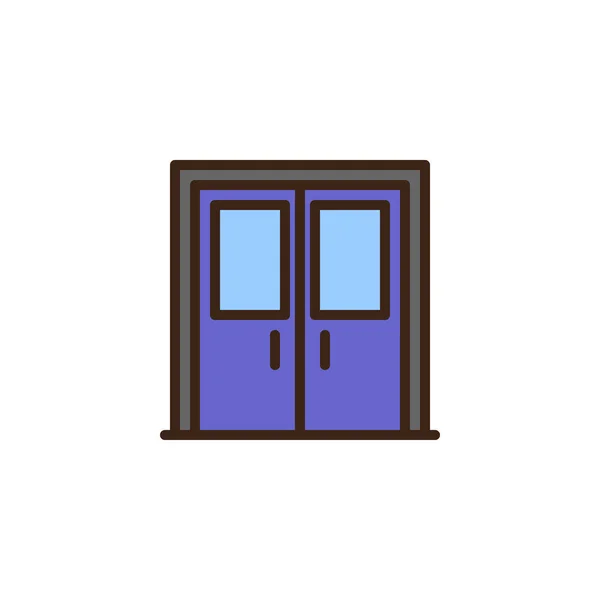 Bejárati ajtó tele szerkezeti ikon — Stock Vector
