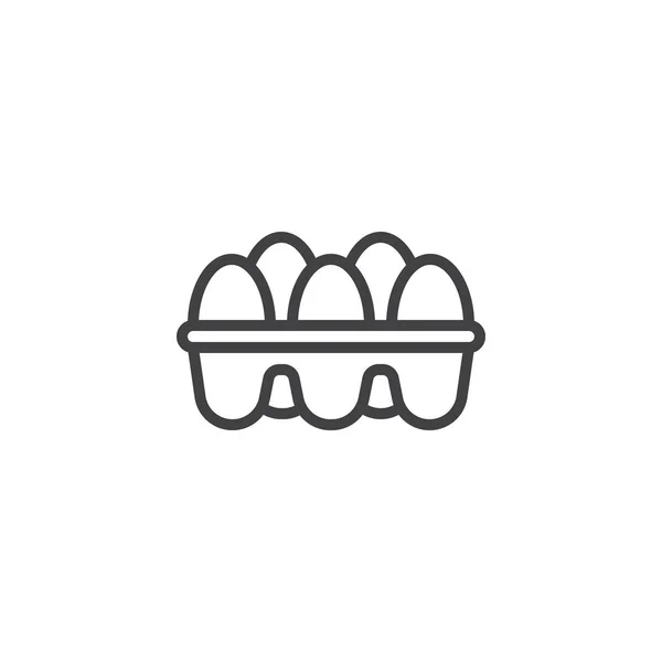 Huevos en el icono del esquema de la caja — Vector de stock