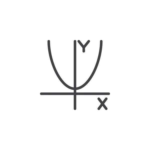 Icona del profilo della funzione parabolica . — Vettoriale Stock