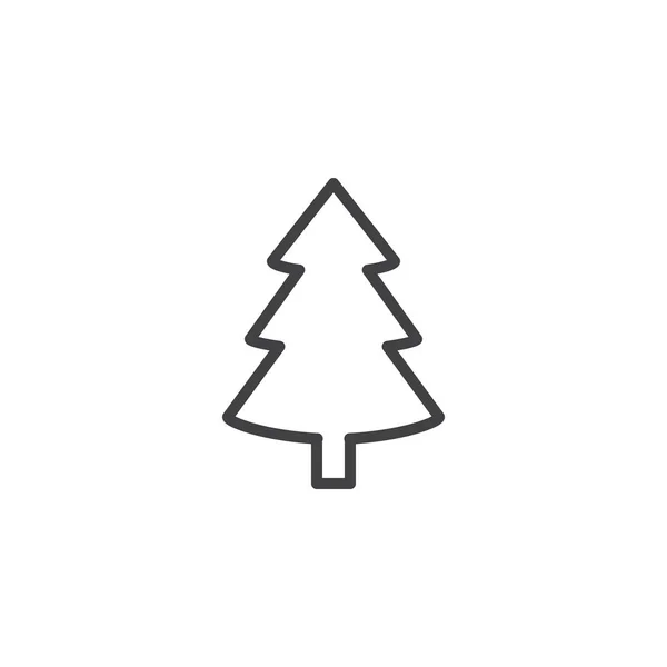 크리스마스 스프루 스 나무 외곽선 아이콘 — 스톡 벡터