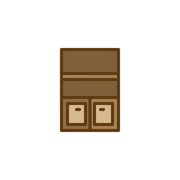 Šatní skříň nábytek plný obrys ikona — Stockový vektor