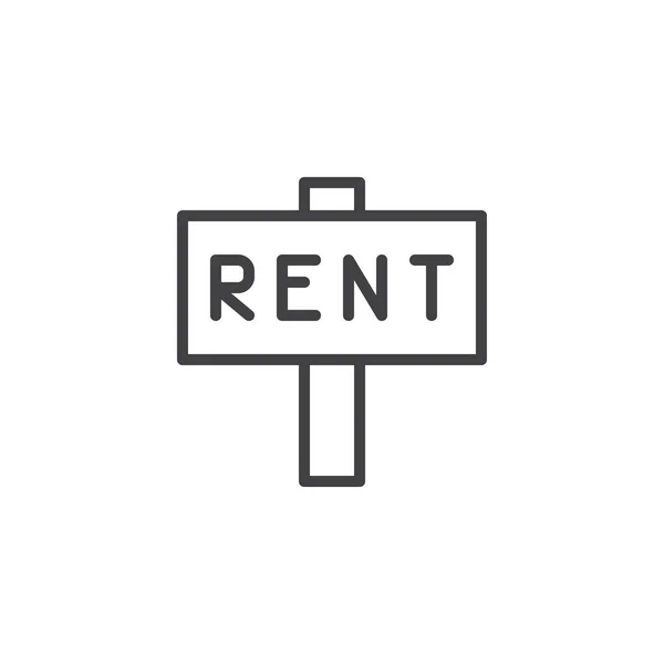 Rent board sign outline icon — Stock Vector