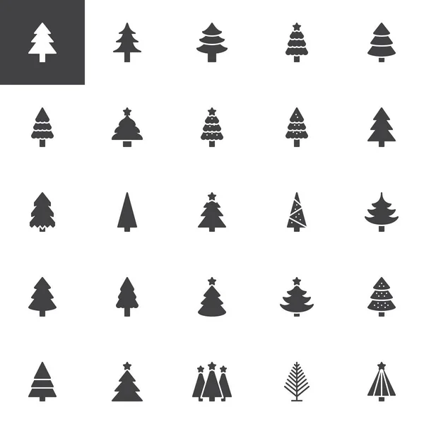 Vektorové ikony vánoční stromeček nastaveny — Stockový vektor