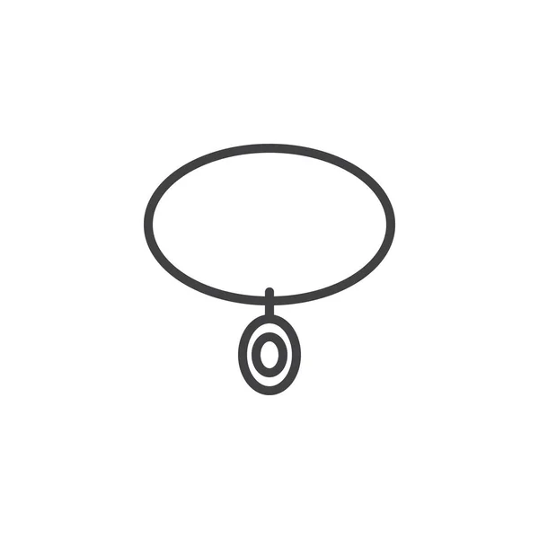 Náhrdelník s přívěskem obrysu ikonou — Stockový vektor