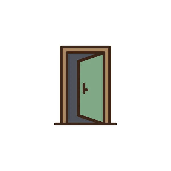 Иконка открытого контура двери — стоковый вектор