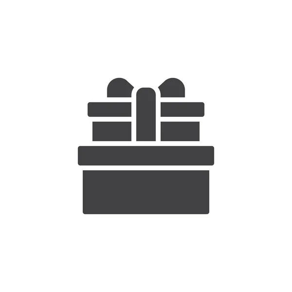 Pastel regalo caja vector icono — Vector de stock
