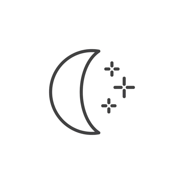 ハーフ ムーンの三日月と星の概要アイコン — ストックベクタ
