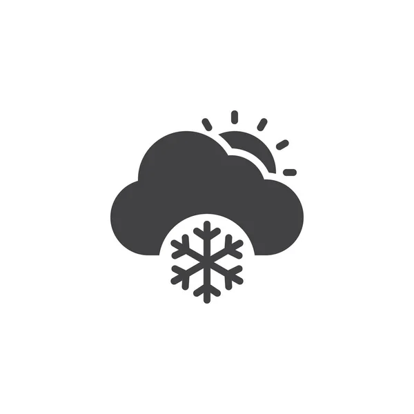 Nuage avec icône vectorielle neige et soleil — Image vectorielle