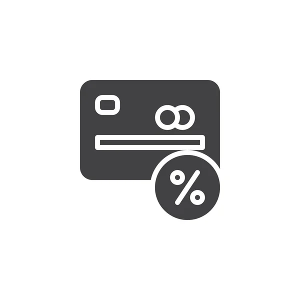 Százalékos hitelkártya vektor ikon — Stock Vector