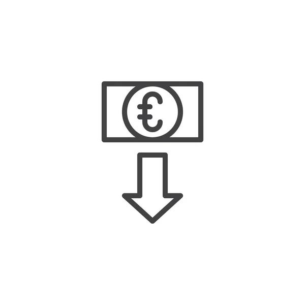 Euro exchange rate outline icon — Stock Vector