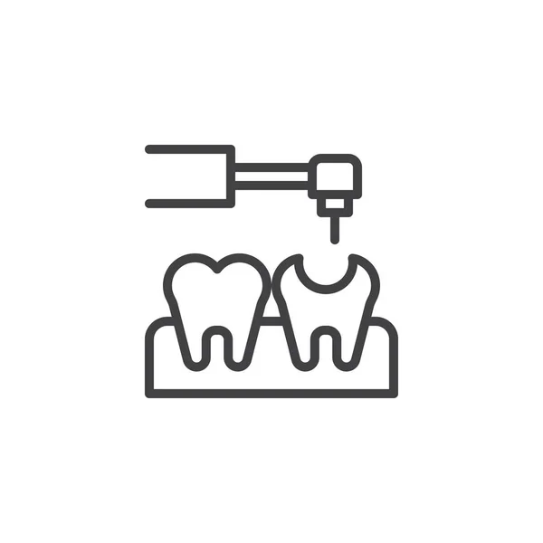 Ikona konturu leczenia stomatologicznego — Wektor stockowy