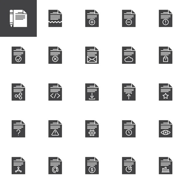 Fichier documents vectoriels icônes ensemble — Image vectorielle