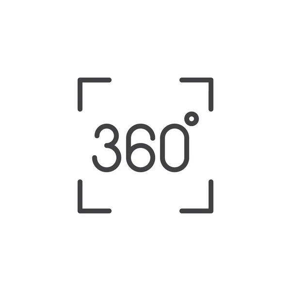 Panorama 360 gradi icona contorno — Vettoriale Stock