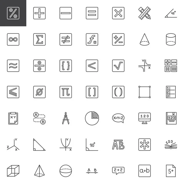 Matematika osnovy ikony nastavit — Stockový vektor
