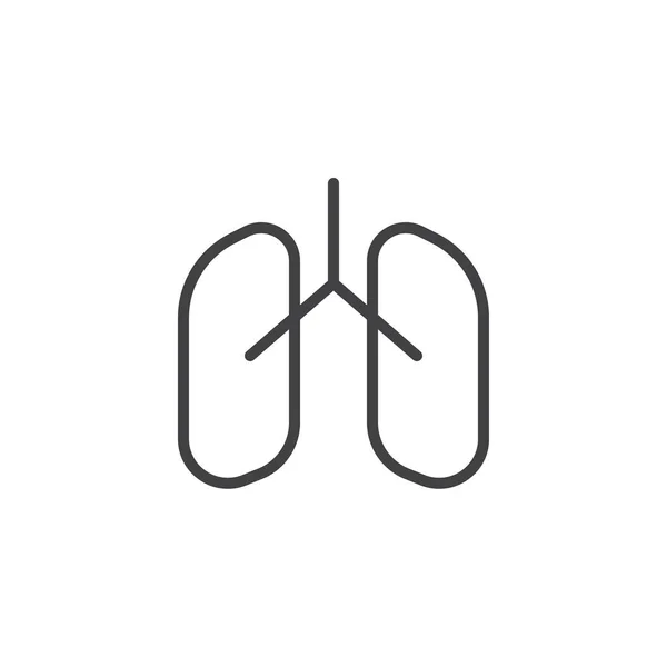 Icono de contorno de pulmones humanos — Vector de stock